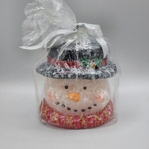 Vintage Snowman Christmas Candle Kmart 4" Original Packaging Frosted New